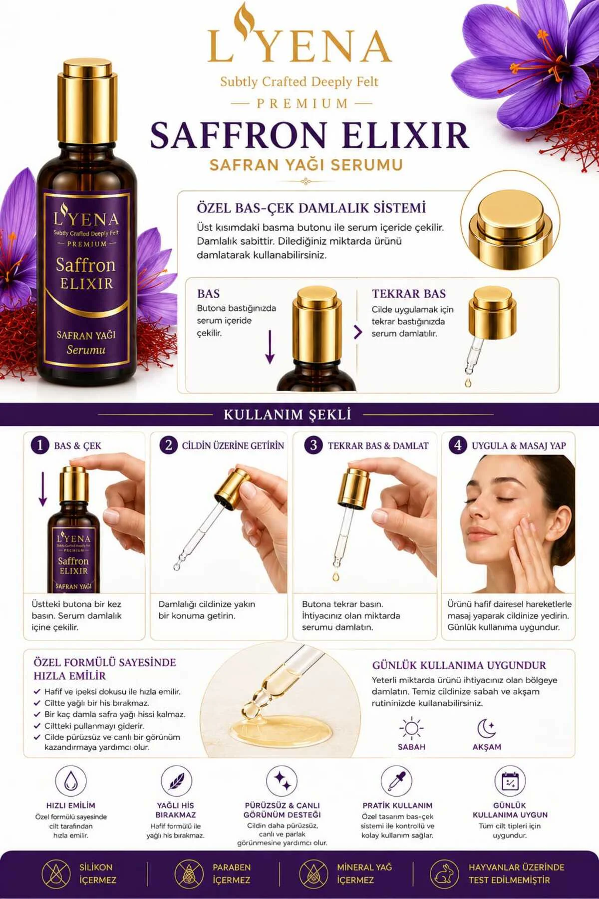 Premium Saffron Elixir Safran Yağı Serumu