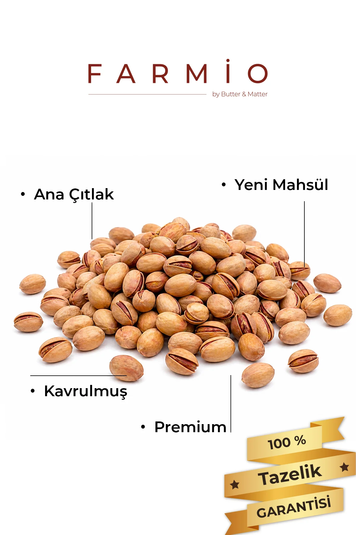 Premium Siirt Fıstığı 100gr – Kabuklu Kavrulmuş – Ana Çıtlak – Ta