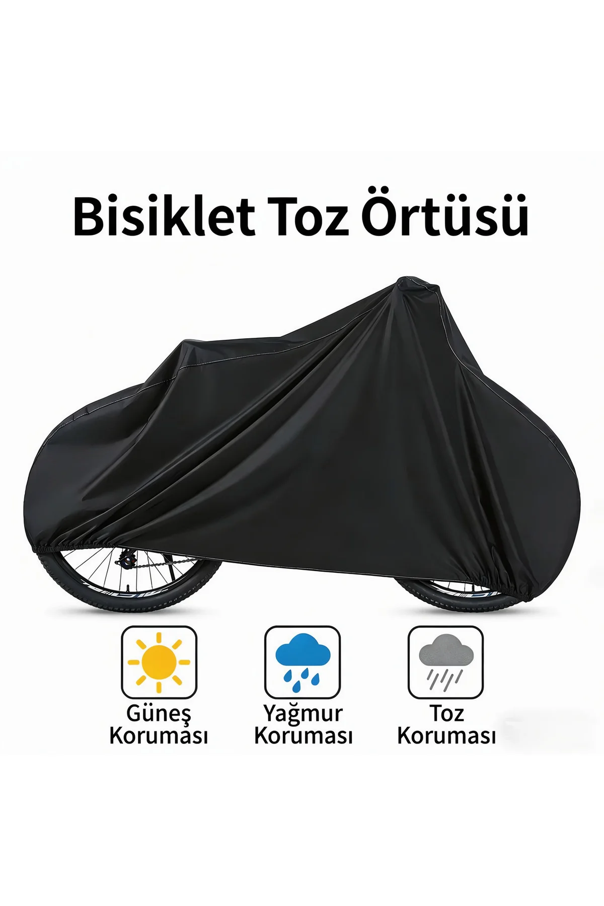 Premium Su Toz Geçirmez Motosiklet Bisiklet ve Elektrikli Scooter Koruma Örtüsü (180x120 cm)