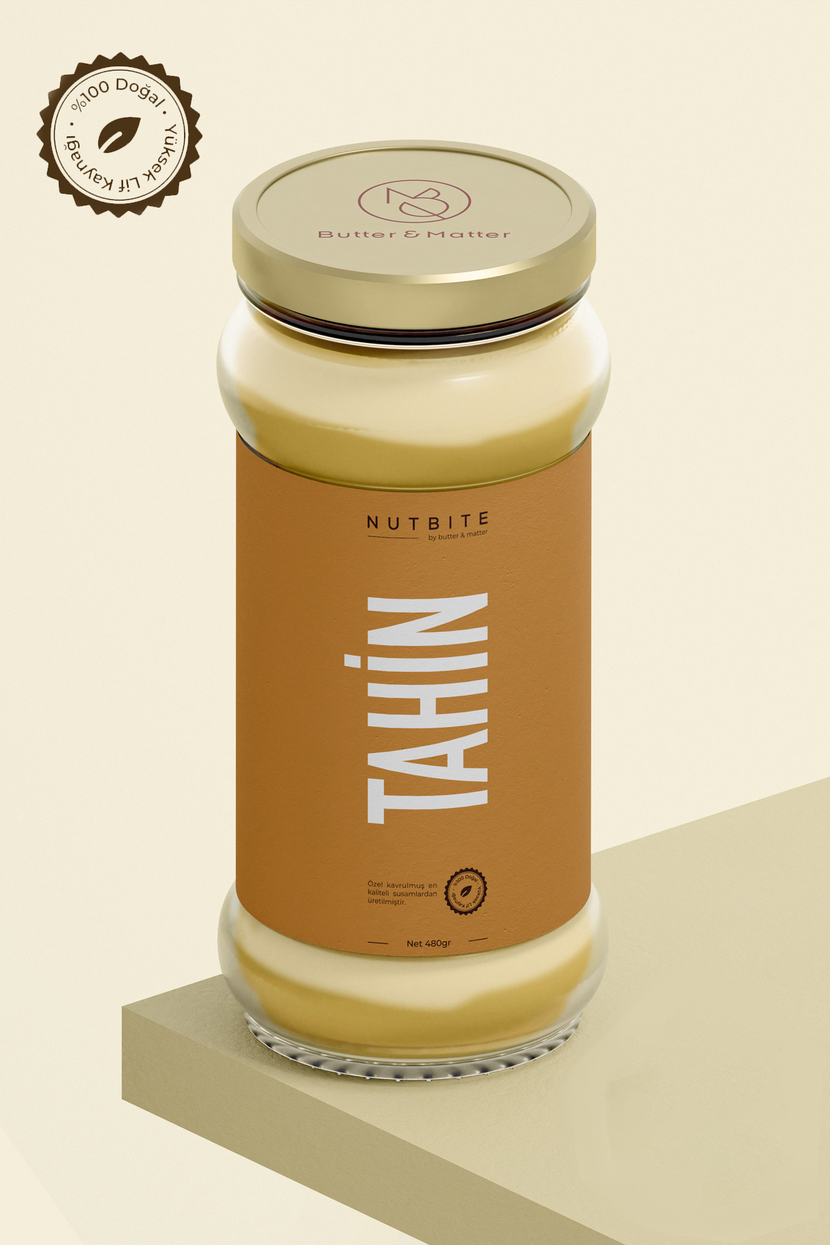 Premium Tahin 480gr - %100 Doğal - Yüksek Lif Kaynağı - Özel Kavr