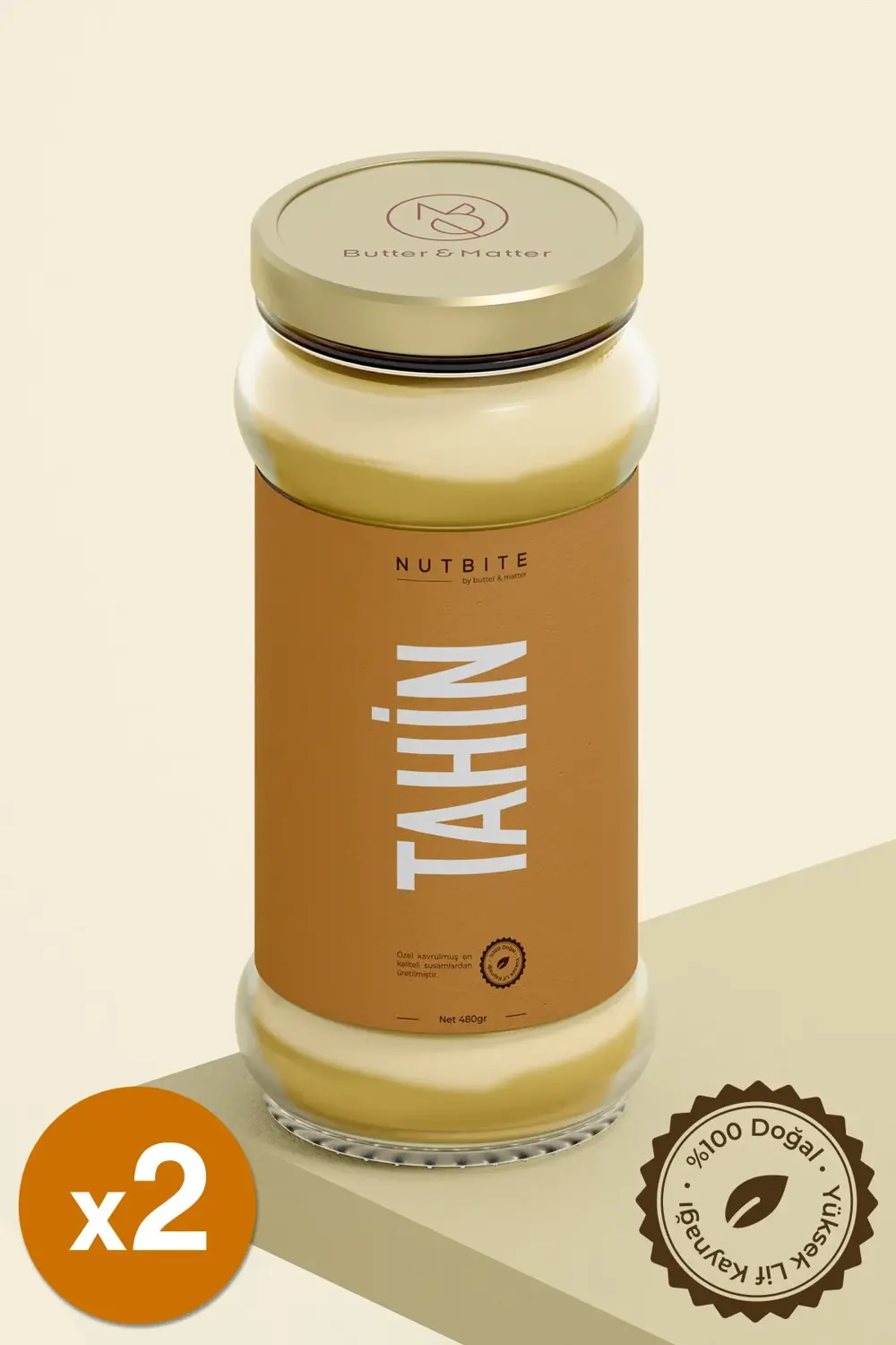 Premium Tahin 960gr (2x480gr) - %100 Doğal - Yüksek Lif Kaynağı -