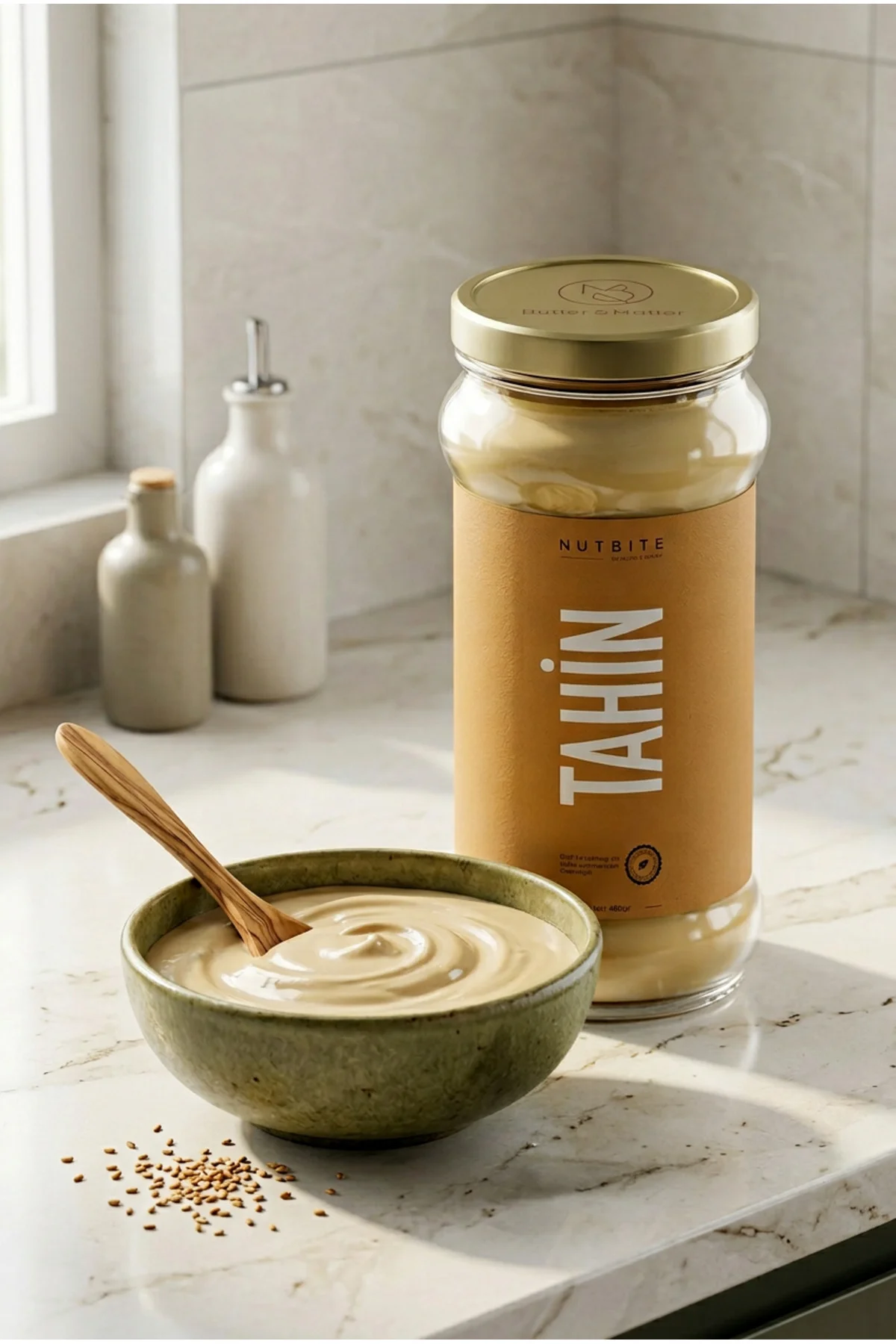 Premium Tahin 960gr (2x480gr) - %100 Doğal - Yüksek Lif Kaynağı -