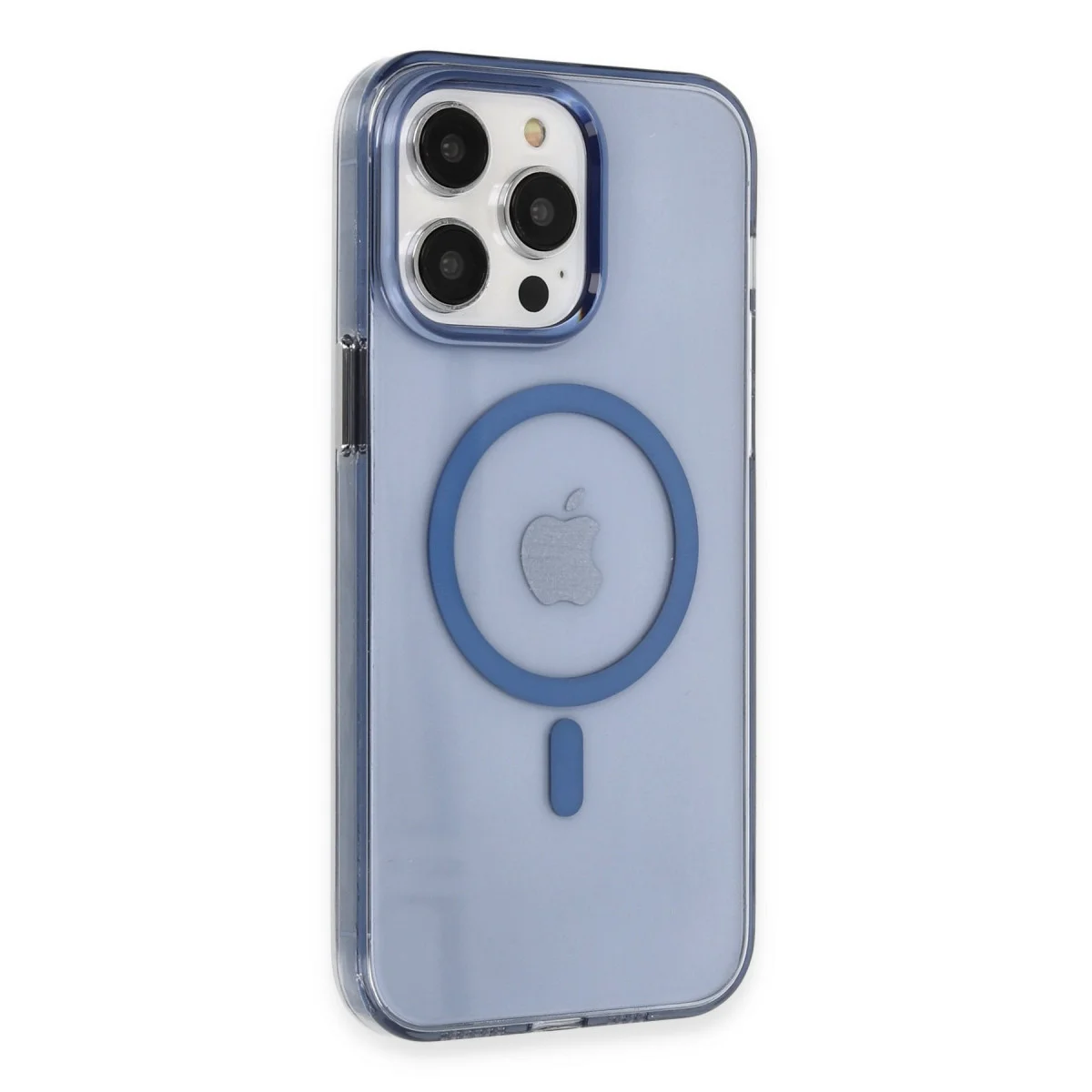 Premium Tron Şeffaf Magsafe Kapak - iPhone 14 Pro (Mavi)