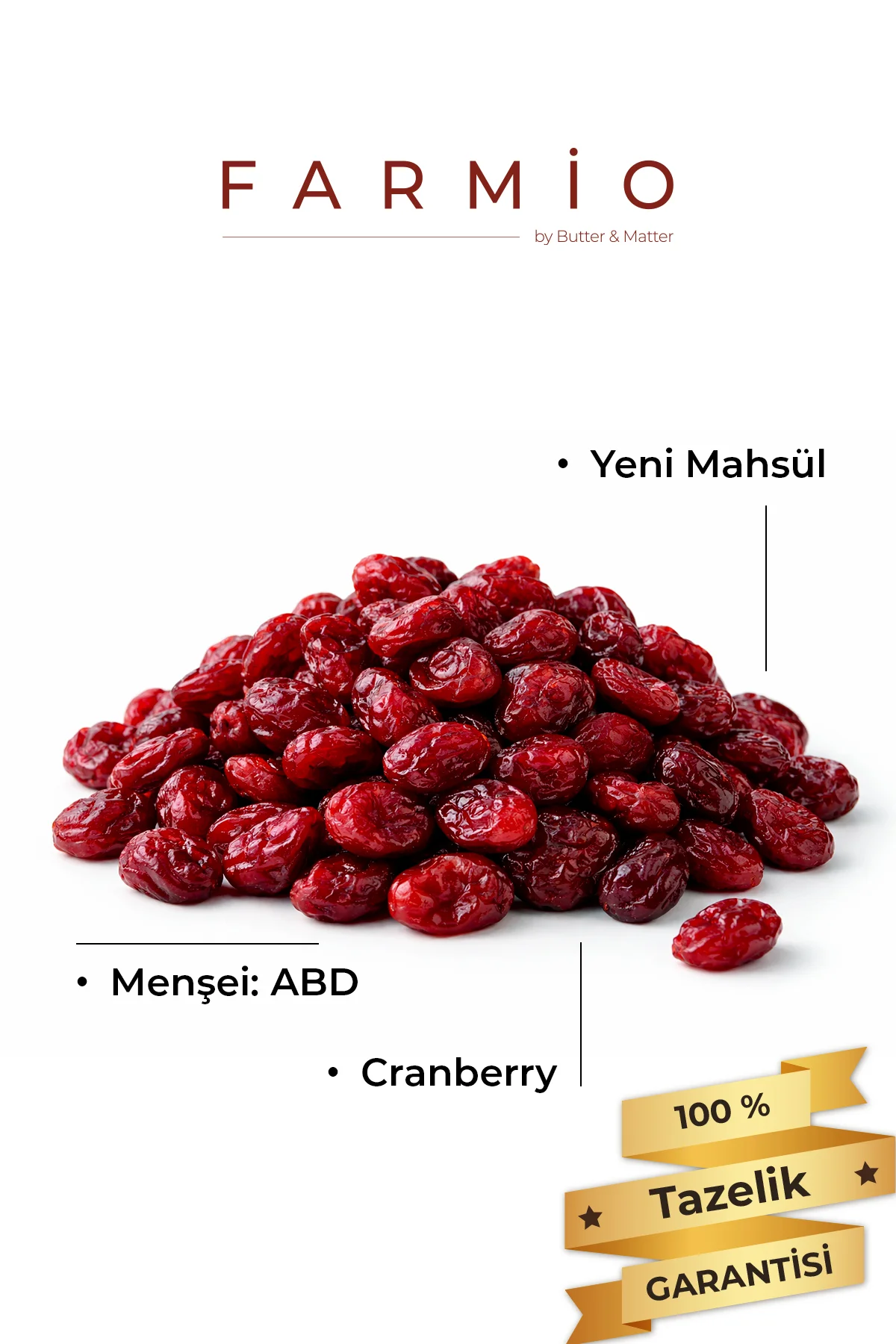 Premium Turna Yemişi 200gr - Cranberry - Çekirdeksiz Tane - Tapta