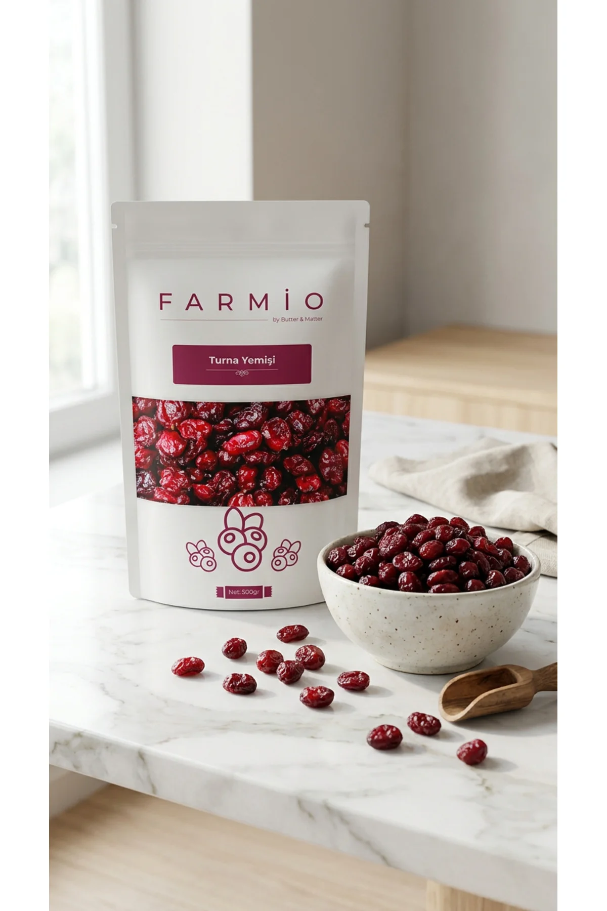 Premium Turna Yemişi 100gr - Cranberry - Çekirdeksiz Tane - Tapta