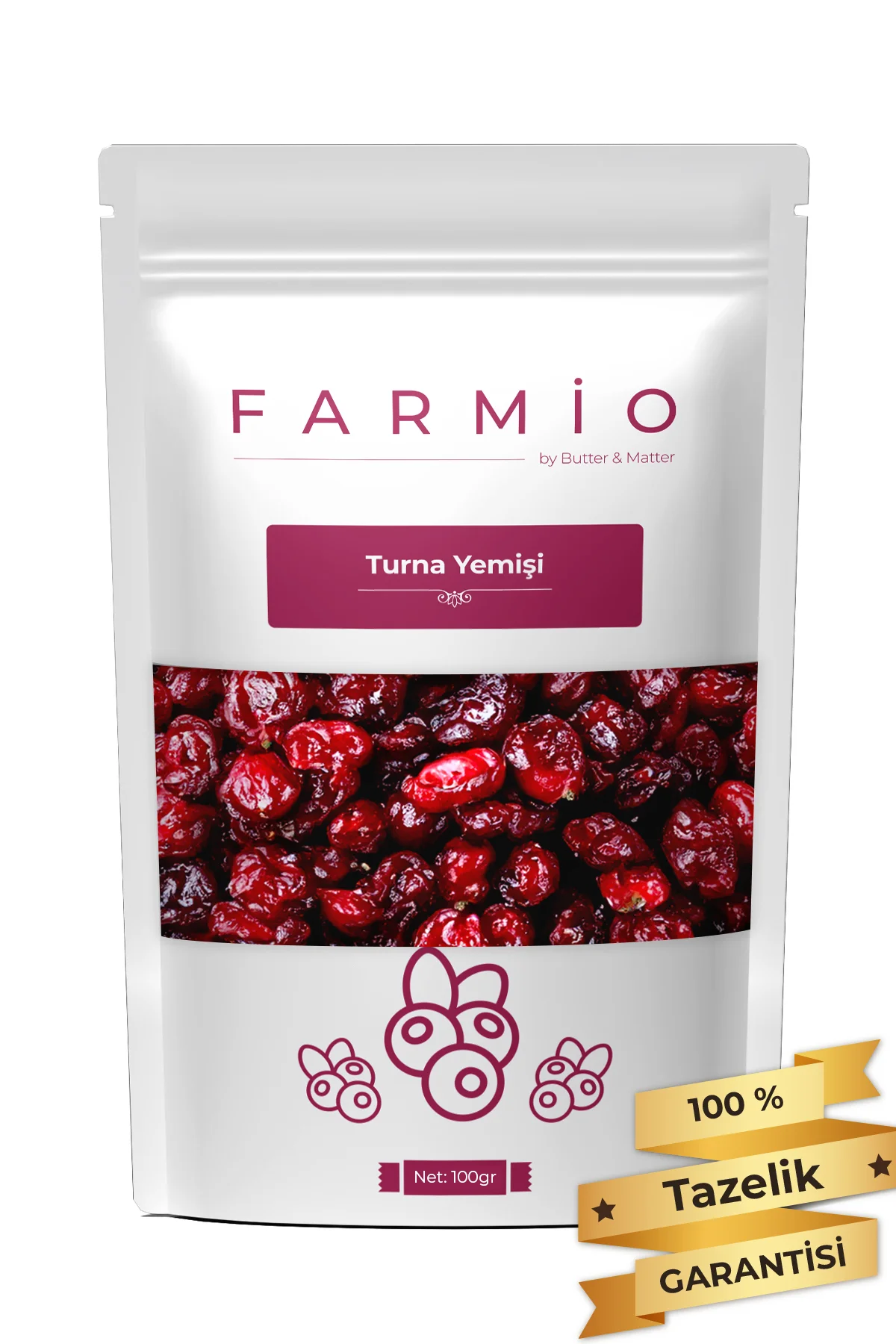 Premium Turna Yemişi 100gr - Cranberry - Çekirdeksiz Tane - Tapta