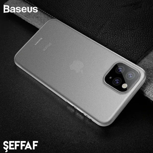 Premium Ultra İnce Lux Mat Şeffaf Kılıf - iPhone 11 Pro 5.8 (Baseus Wing Case)