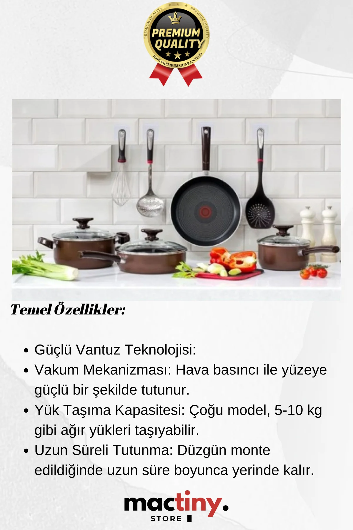Premium Ürün Suya Dayanıklı Sağlam Yapışkan Sert Plastik Kolay Montaj  Ultra Güçlü Vantuzlu Askı Şık
