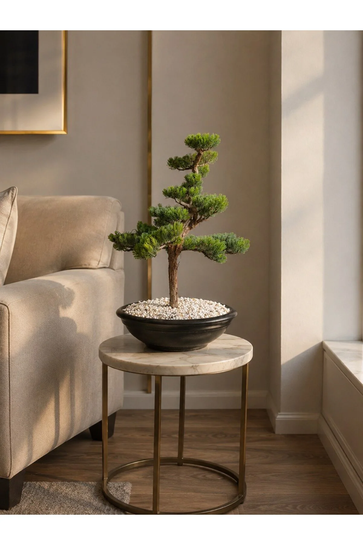 Premium Yapay Bonsai Ağacı | El Yapımı Görünümlü Dekoratif Saksı da