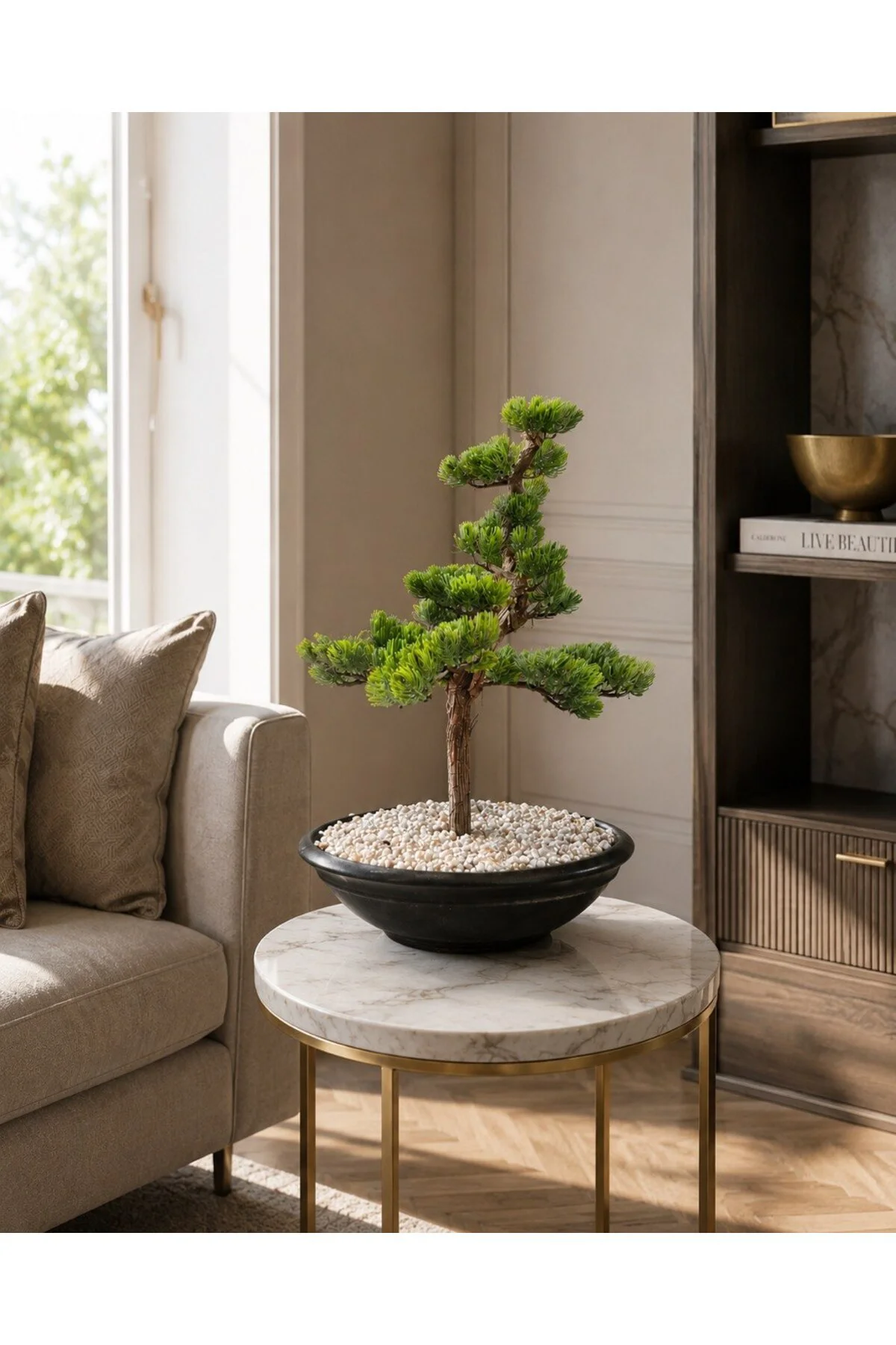 Premium Yapay Bonsai Ağacı | El Yapımı Görünümlü Dekoratif Saksı da