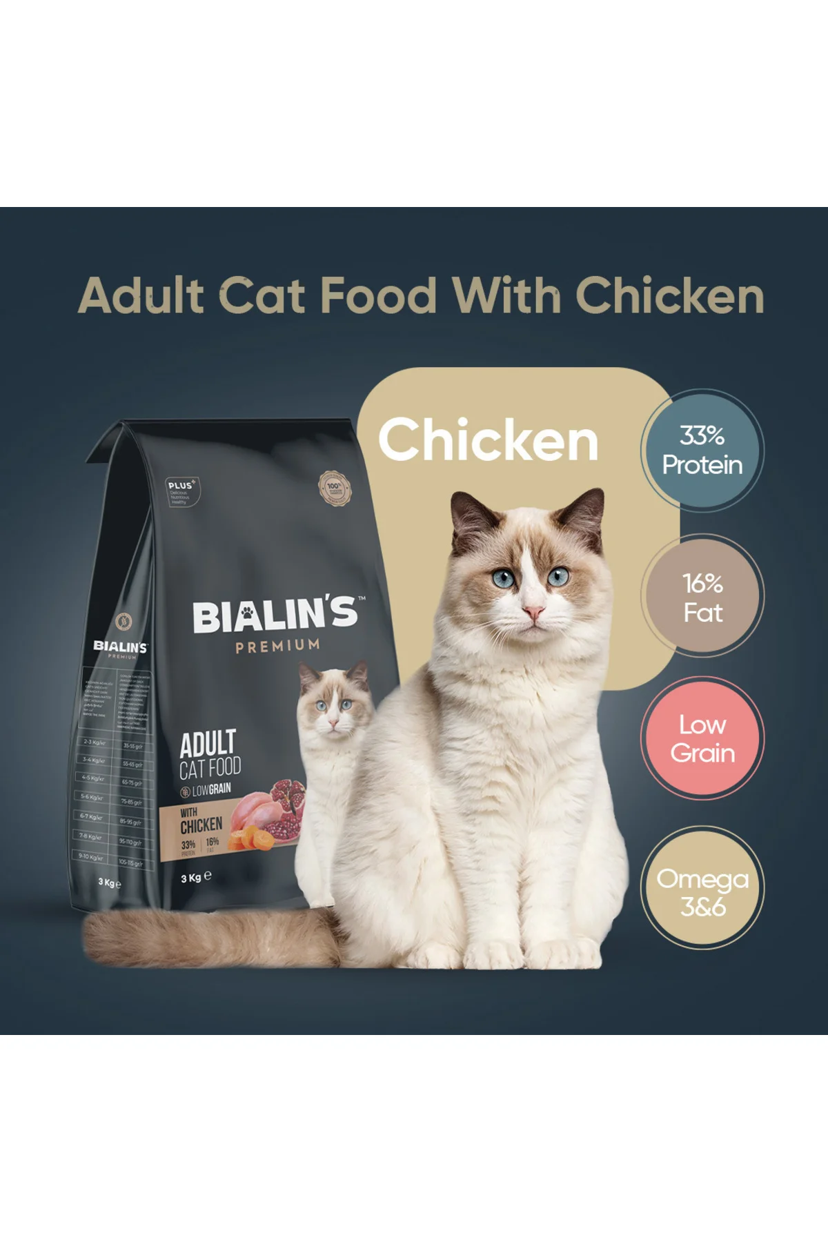 Premium Yetişkin Kedi Maması Tavuklu 3 Kg Premium Yetişkin Kedi Maması Tavuklu 3 Kg