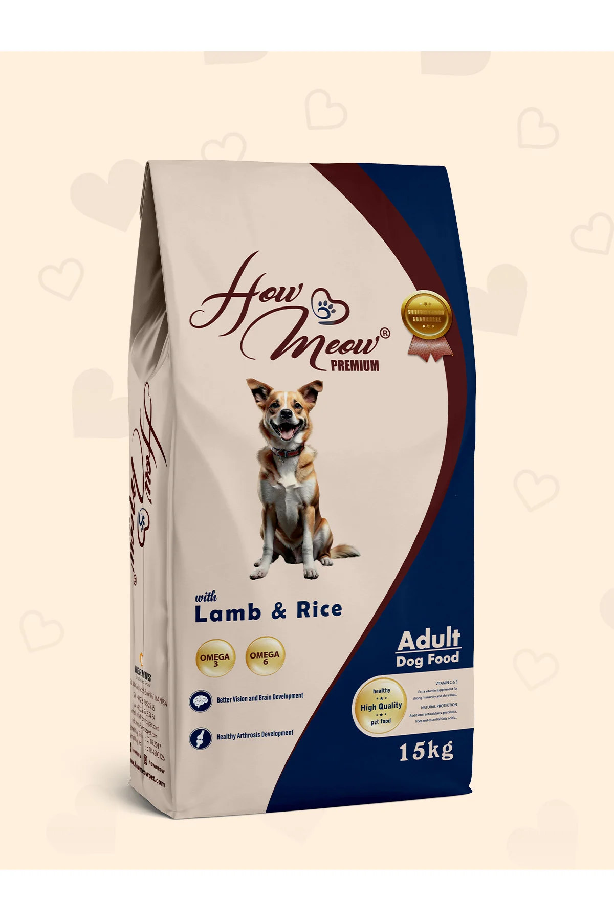 Premium Yetişkin Köpek Maması Kuzulu & Pirinçli 15 Kg