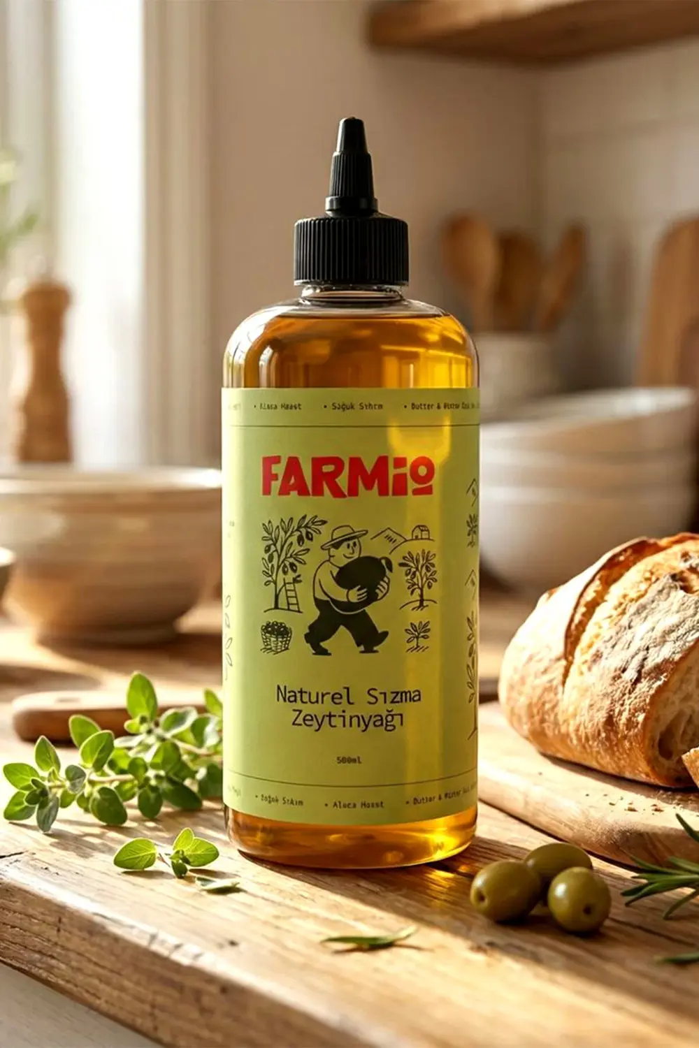 Premium Zeytinyağı 500ml - Aç-Kapa Mucize Başlasın - Soğuk Sıkım