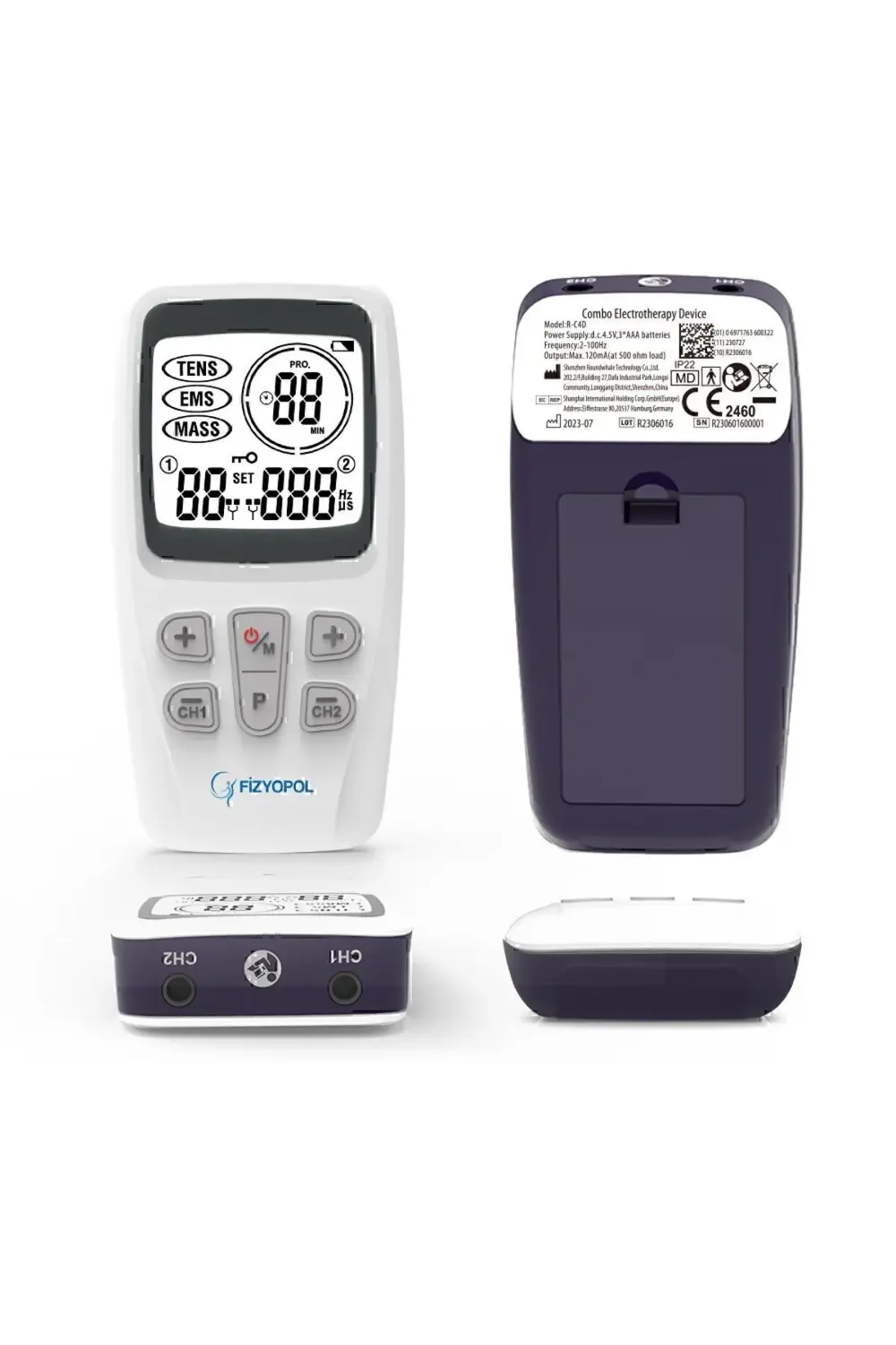 Premium,2 Kanallı Fizik Tedavi Tens Cihazı Dijital Portatif Tens,