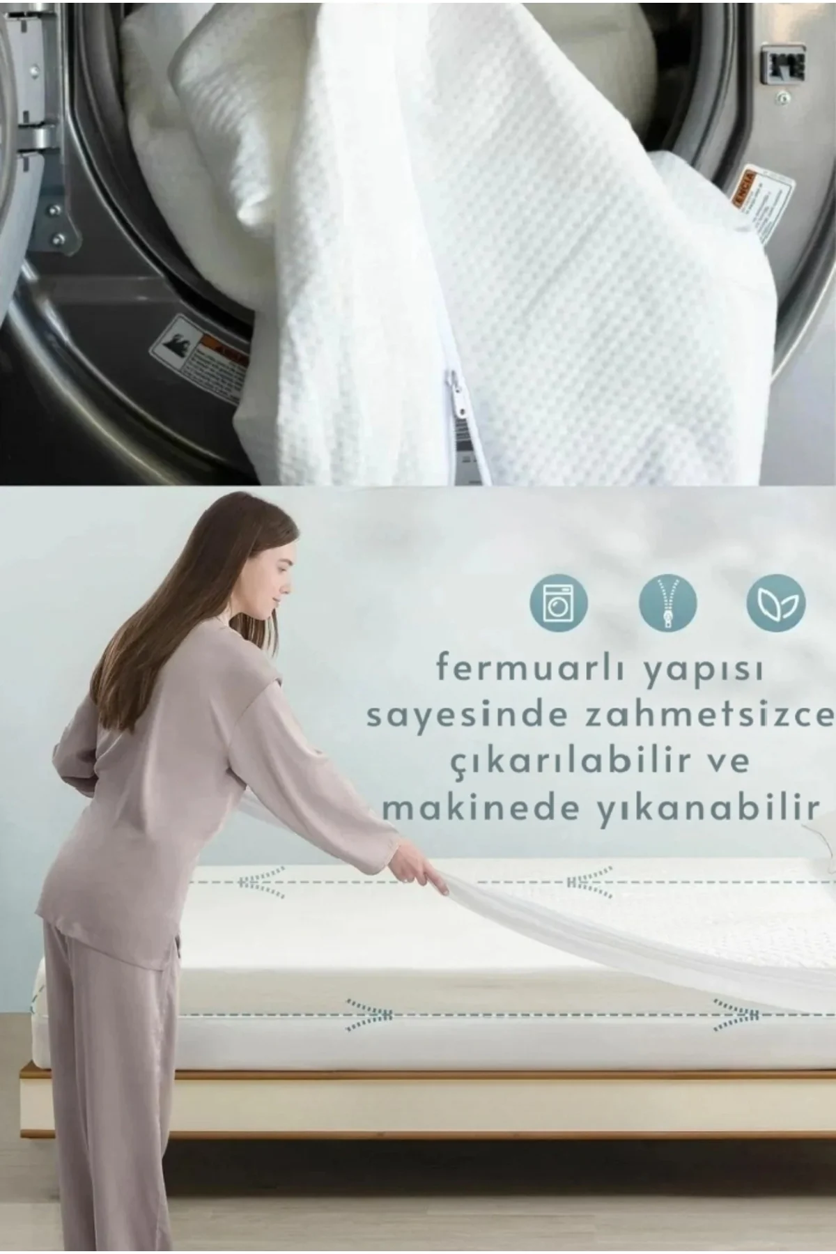 Premium,Yatak Pedi & şiltesi Fermuarlı Yatak Kılıfı