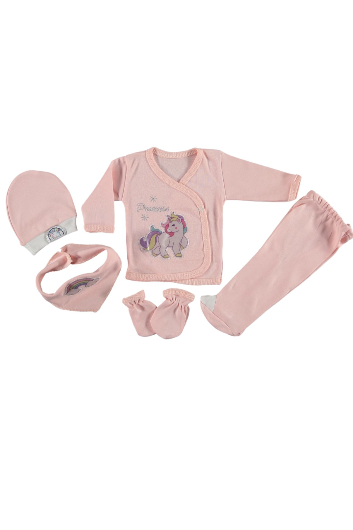 Diamondstar Prenses Baskılı 5’Li Zıbın Seti