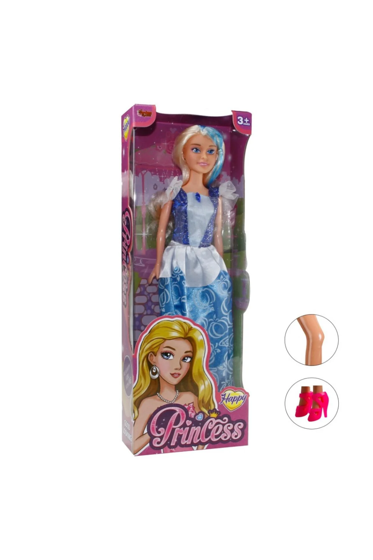 Prenses Bebek 30 cm - 66774 - 6 - Mavi (Lisinya)