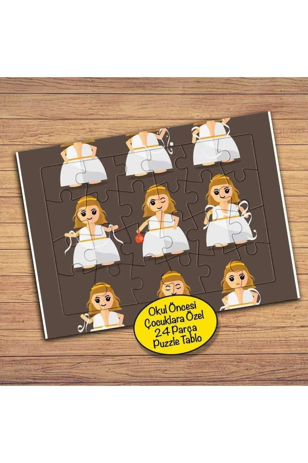 Prenses Minik Kız Çocuklara Özel Puzzle Yapboz Tablo-141pz