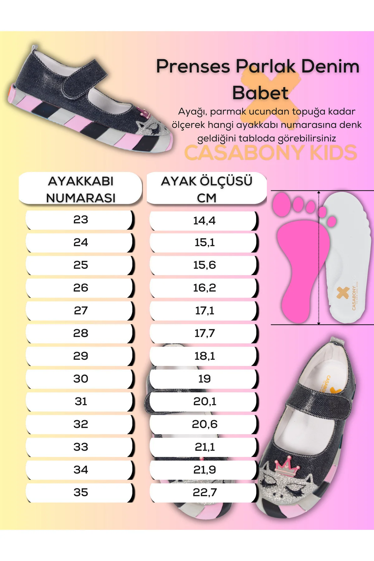 Prenses Parlak Denim Kız Çocuk Babet Sneaker Prenses Parlak Denim Kız Çocuk Babet Sneaker