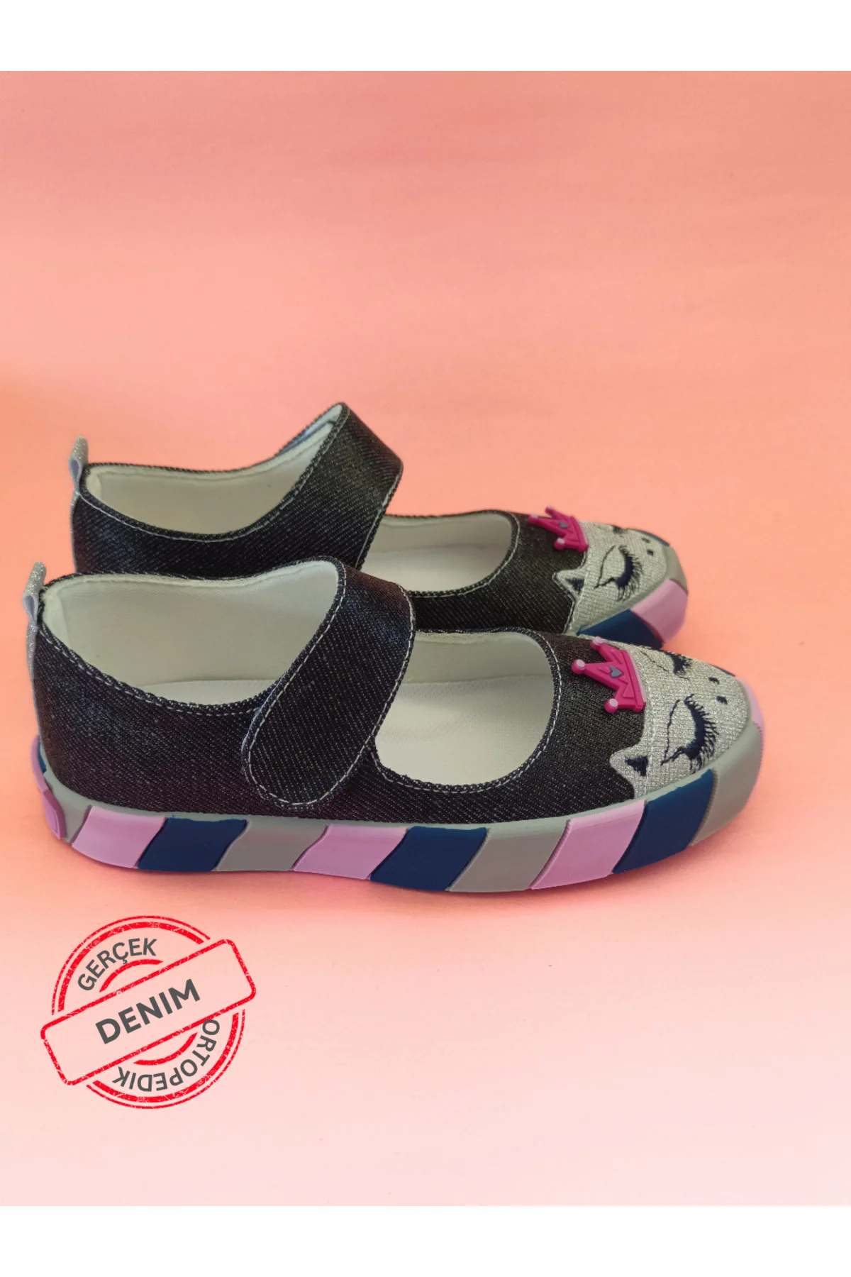 Prenses Parlak Denim Kız Çocuk Babet Sneaker Prenses Parlak Denim Kız Çocuk Babet Sneaker