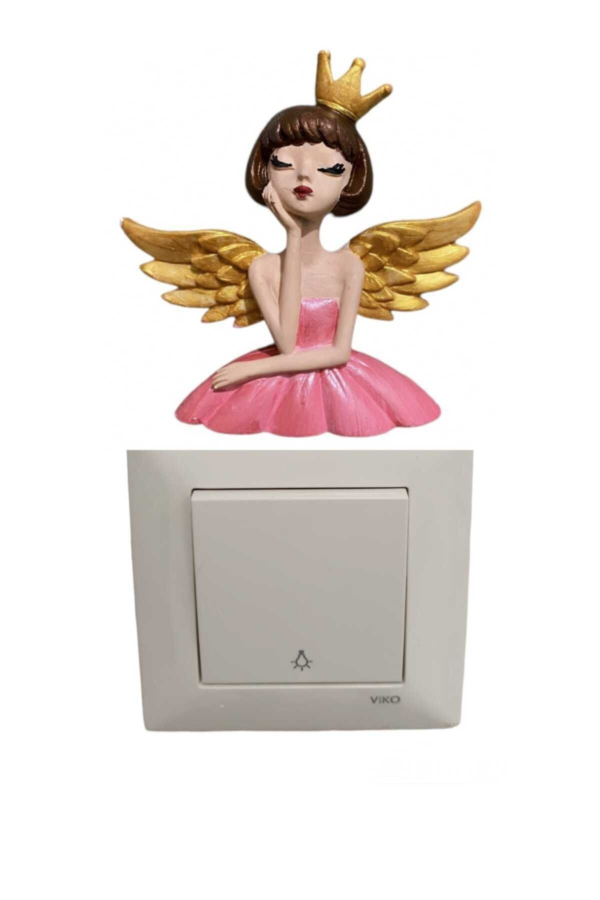 Prenses Peri Kızı Dekoratif Beton Priz Süsü