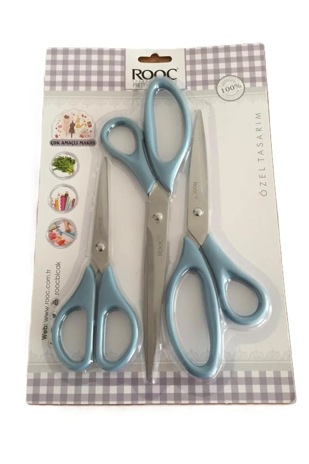 Pretty And Elagant 3 'lü Çok Amaçlı Makas /Mavi-MKS9
