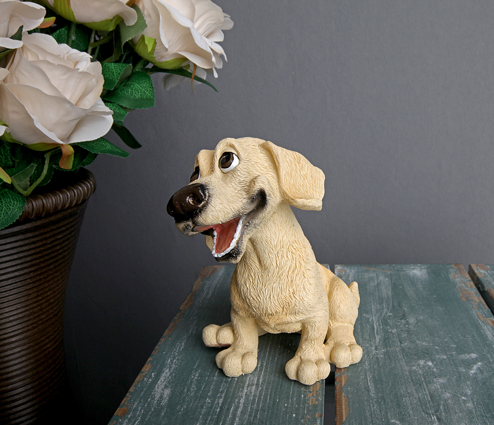 Pretty Oturan Mutlu Köpek Biblo 15cm