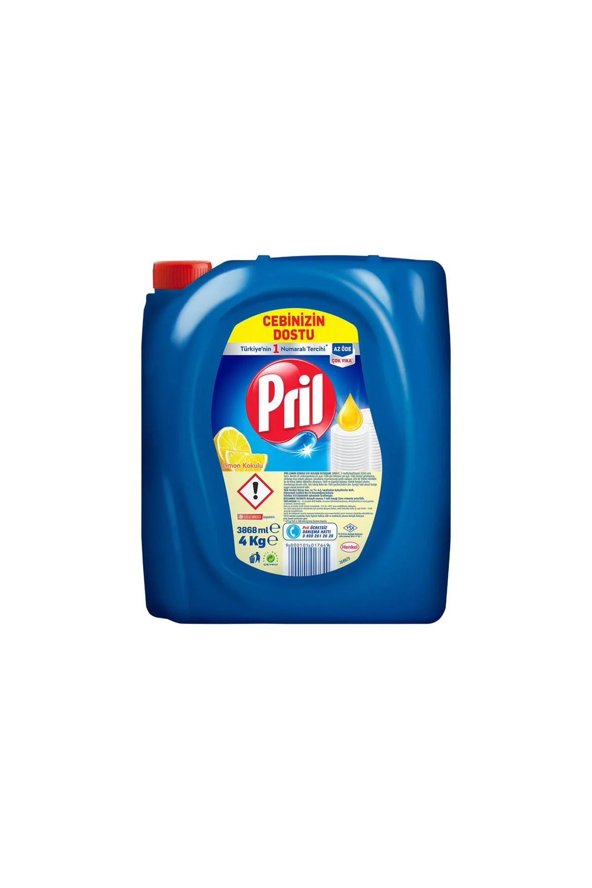 PRİLElde Bulaşık Deterjanı Üç Etkili Güç Limon 4kg - Yağ Çözücü v