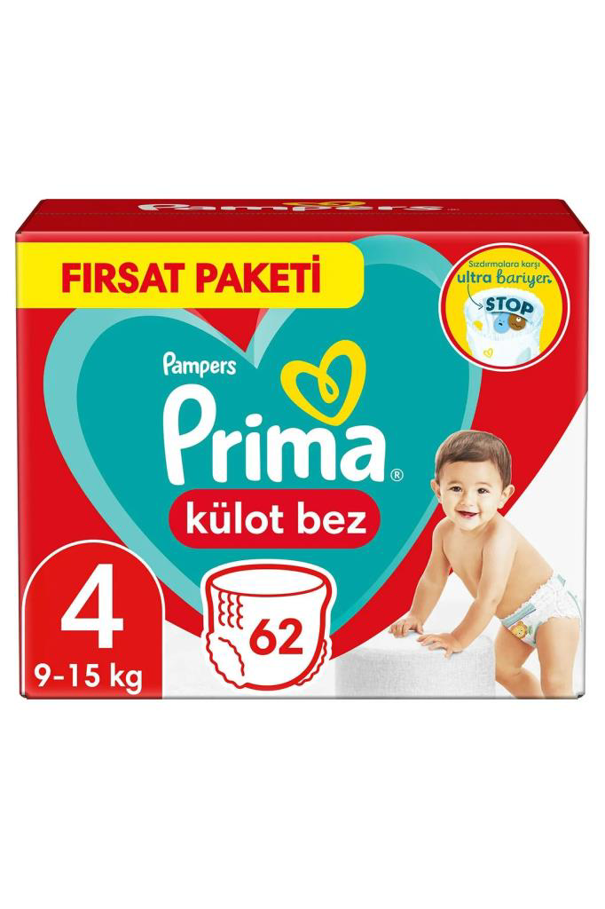 Prima Külot Bebek Bezi Fırsat Paketi 4 Beden 62 Adet Prima Külot Bebek Bezi Fırsat Paketi 4 Beden 62 Adet