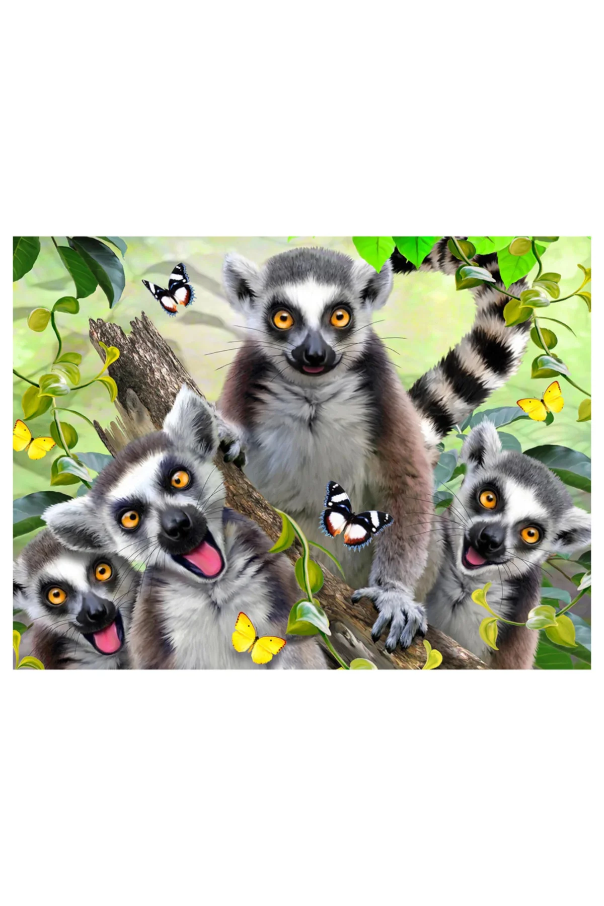Prime 3D - Lemur Pelüş ve Selfie 48 Parça Puzzle 15801