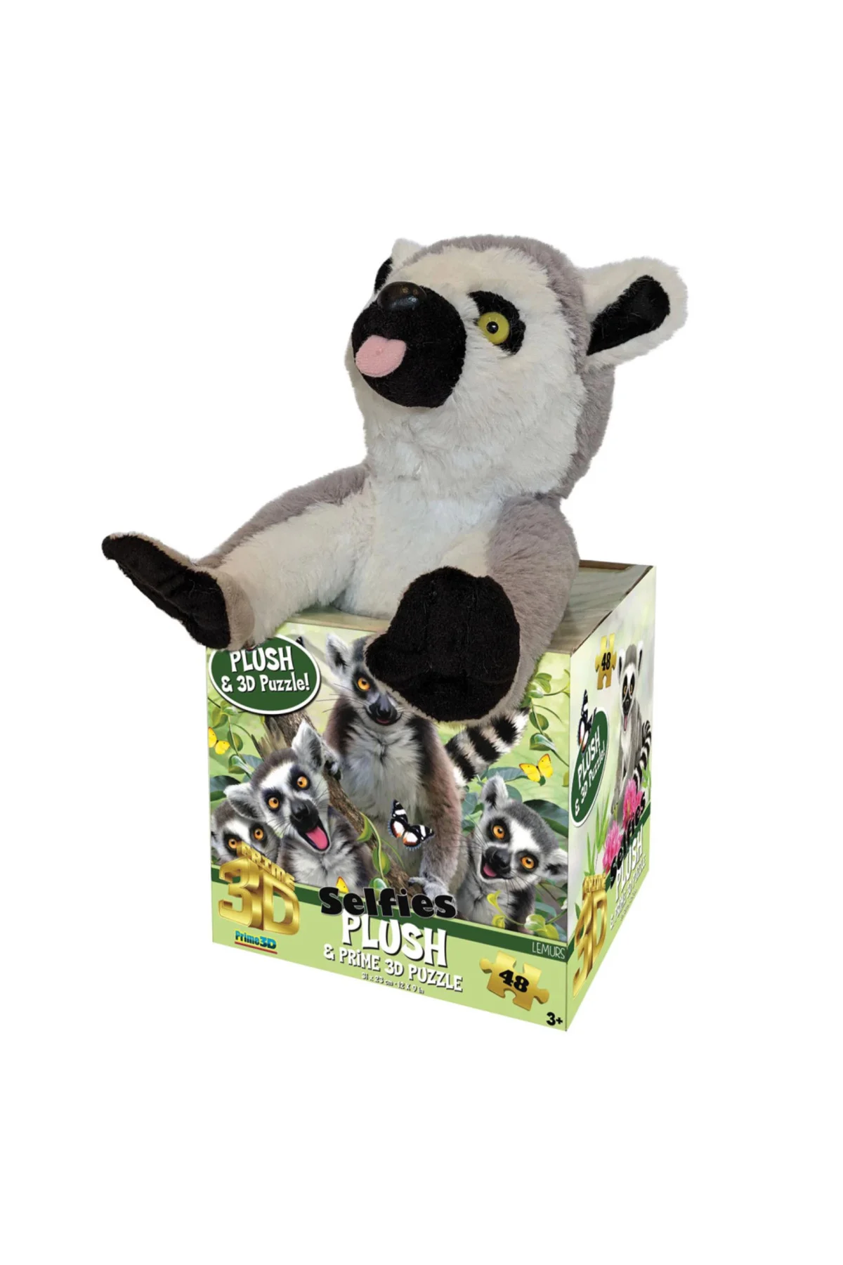 Prime 3D - Lemur Pelüş ve Selfie 48 Parça Puzzle 15801