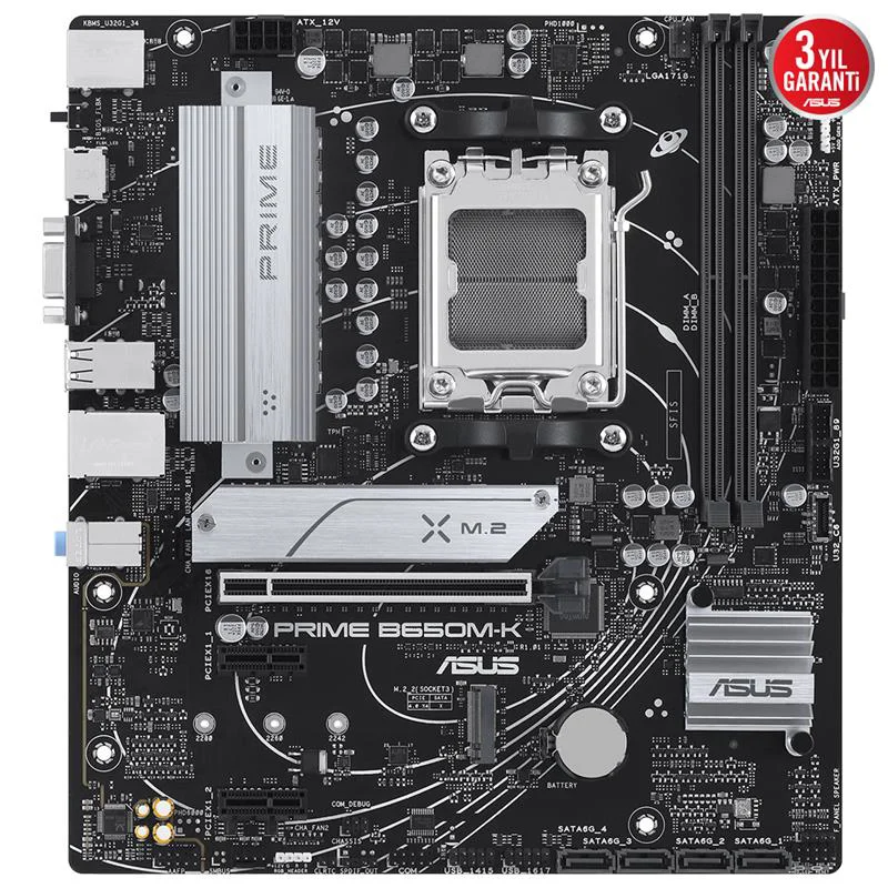 PRIME B650M-K AM5 Anakart - DDR5 6400MHz, AMD B650, Micro ATX, AM5 9000/8000/7000 Serileri ile Uyumlu Fiyatı, Yorumları ve Özellikleri