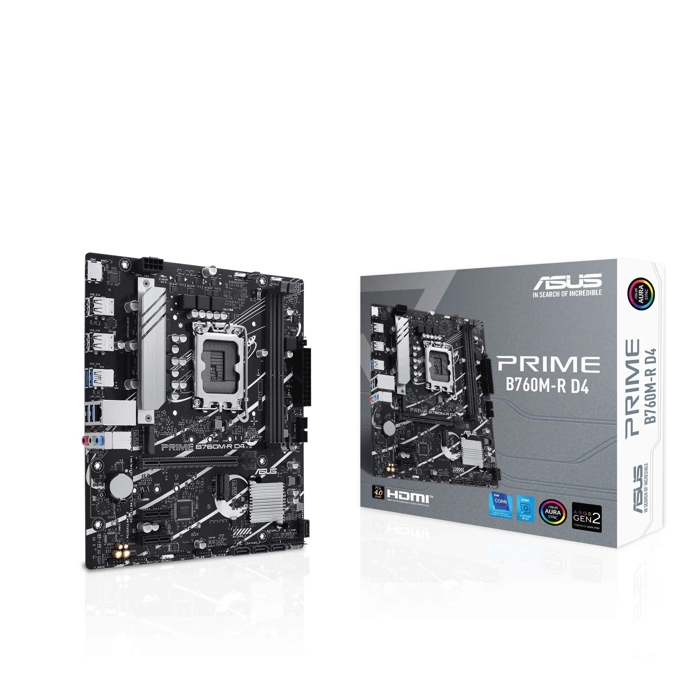 PRIME B760M-R D4, 2xDDR4, 2x M.2, HDMI, 12-13-14.Nesil, LGA1700 Soket, Anakart