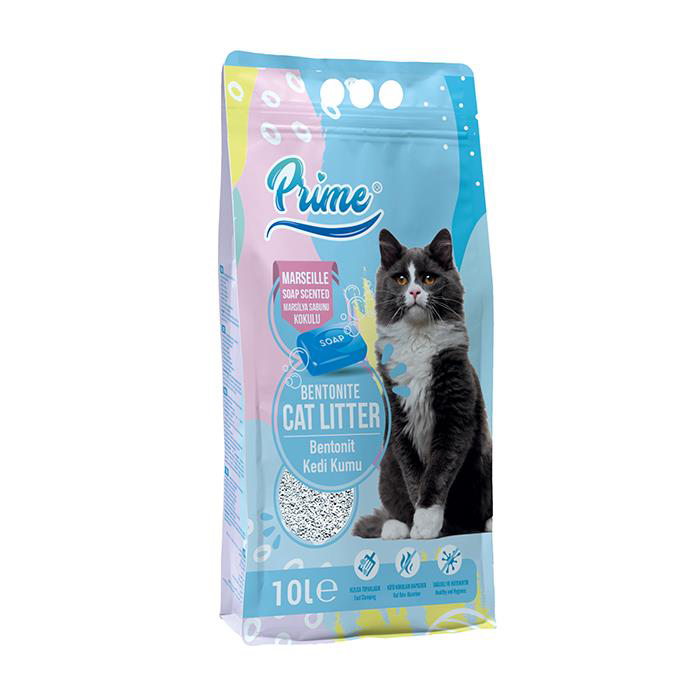 Prime Bentonit Marsilya Sabunu Kokulu Topaklaşan KALIN Kedi Kumu 