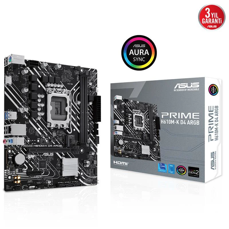 Prime H610M-K D4 ARGB Anakart – DDR4 3200MHz, Micro ATX, 12./13./14. Nesil Intel Uyumlu Fiyatı, Yorumları ve Özellikleri