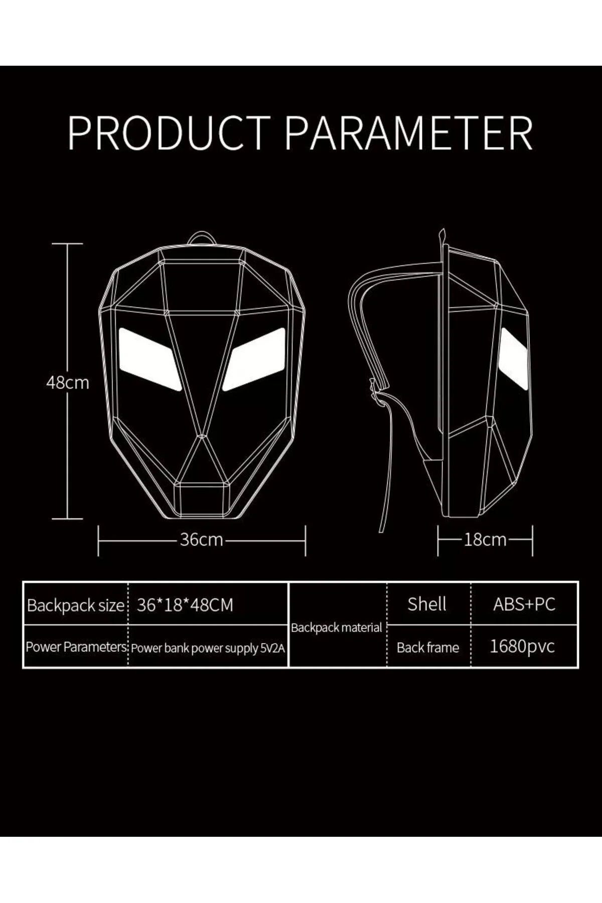 Prıme Karbon, Led Gözlü Motorcu Sırt Çantası Ledli Sırt Çantası, 