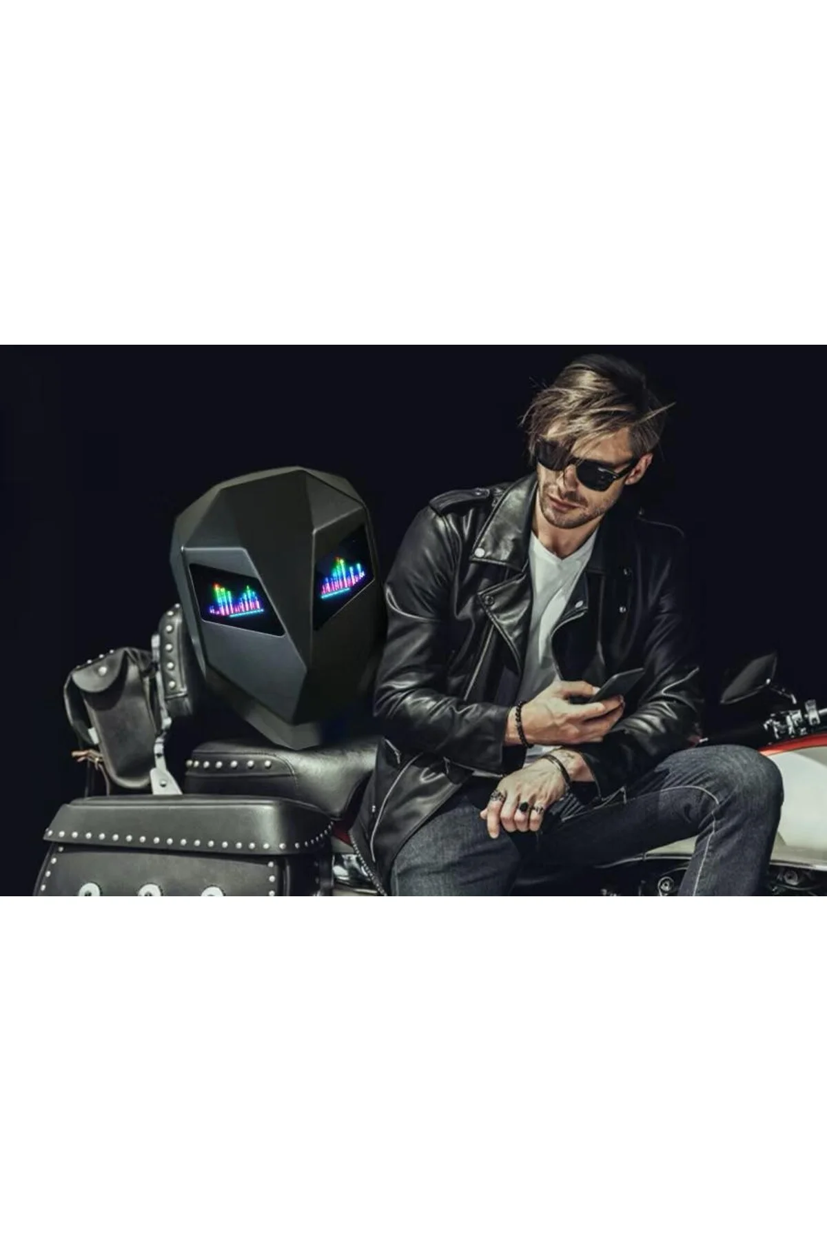 Prıme Karbon, Led Gözlü Motorcu Sırt Çantası Ledli Sırt Çantası, 