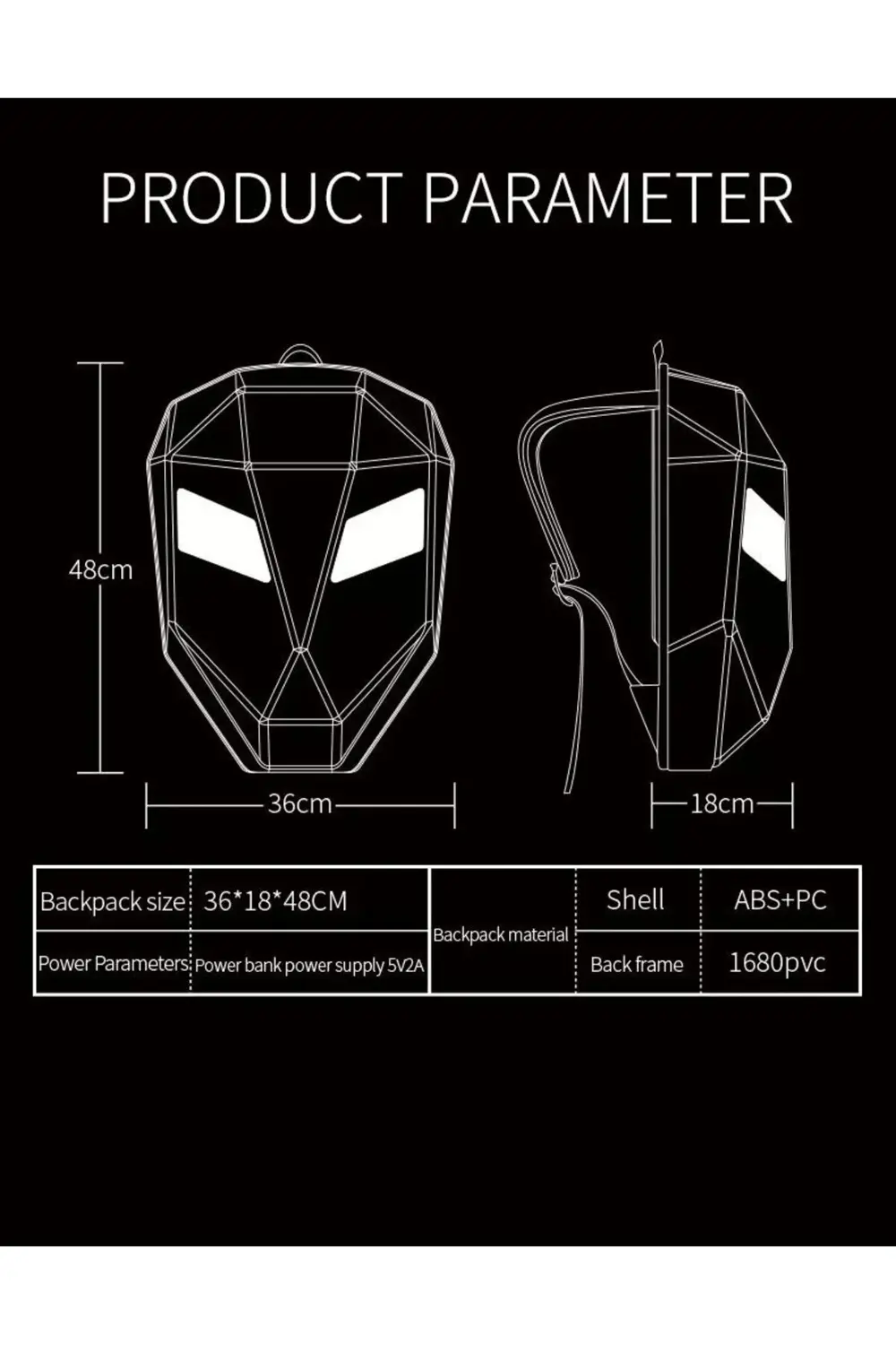 Prıme Karbon, Led Gözlü Motorcu Sırt Çantası Ledli Sırt Çantası,