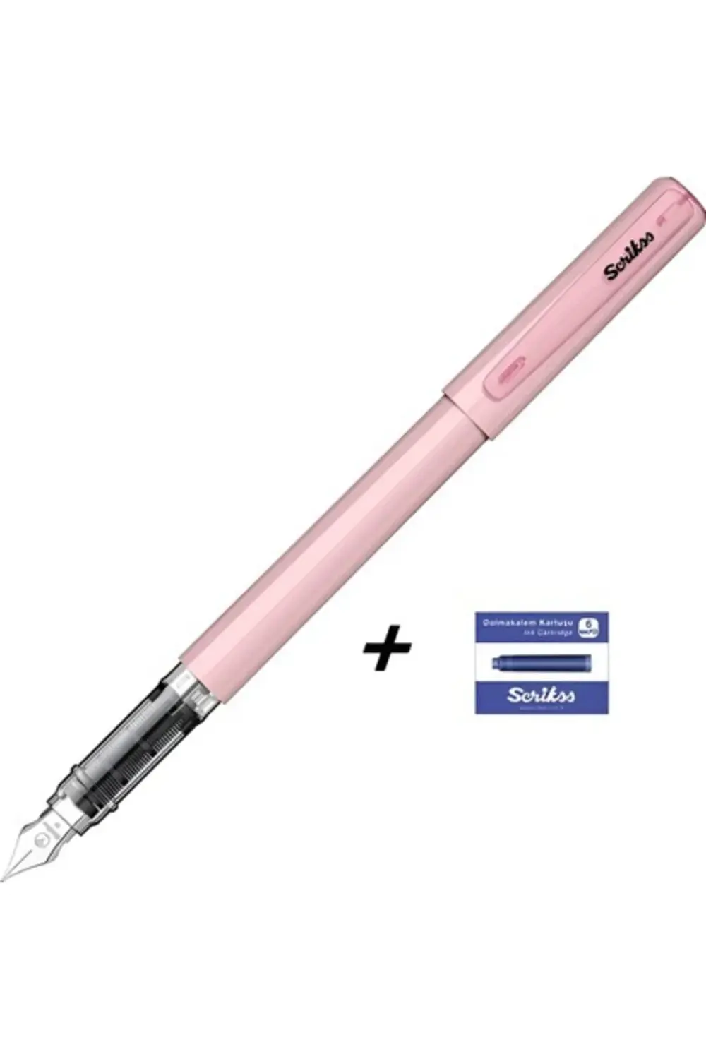 Prımeo Dolma Kalem M Uç Pembe & 6'lı Mavi Kartuş