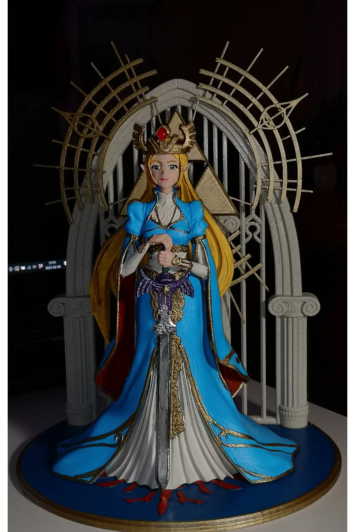 Princess Zelda Boyalı Figür Prenses Zelda Figür Büyük Boy 25CM
