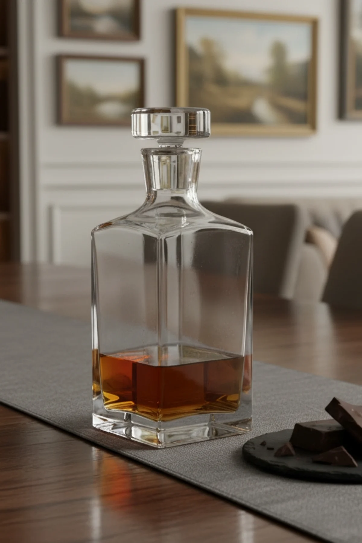 Prisma Viski Şişesi (800cc) ve 4 Adet NudeGlass Wayne Viski Barda Prisma Viski Şişesi (800cc) ve 4 Adet NudeGlass Wayne Viski Barda