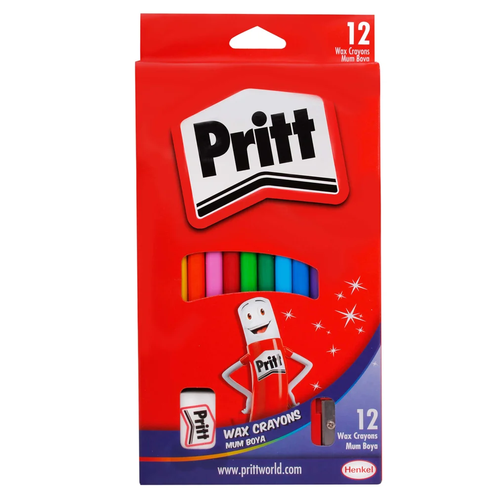 Pritt Mum Pastel Boya Crayon Karton Kutu Silinebilir 12 Renk 1433