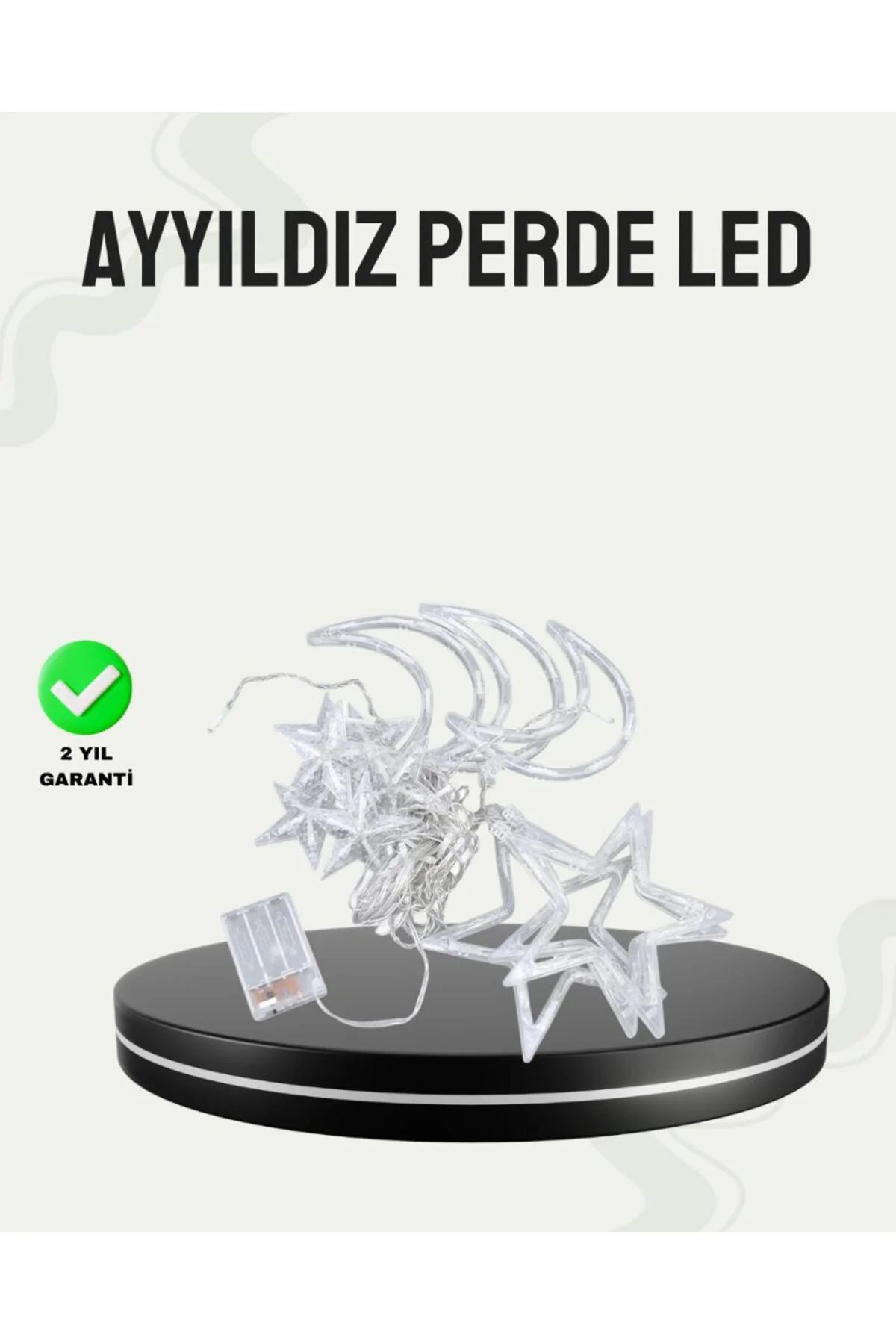Prizli Yıldız Ay Perde LED Işık Ev ve Organizasyon Dekoru