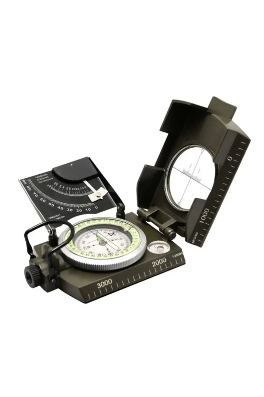 Prizmatik Suya Dayanıklı Işıltılı Pusula Ile Kılıfı Askeri Ordu K