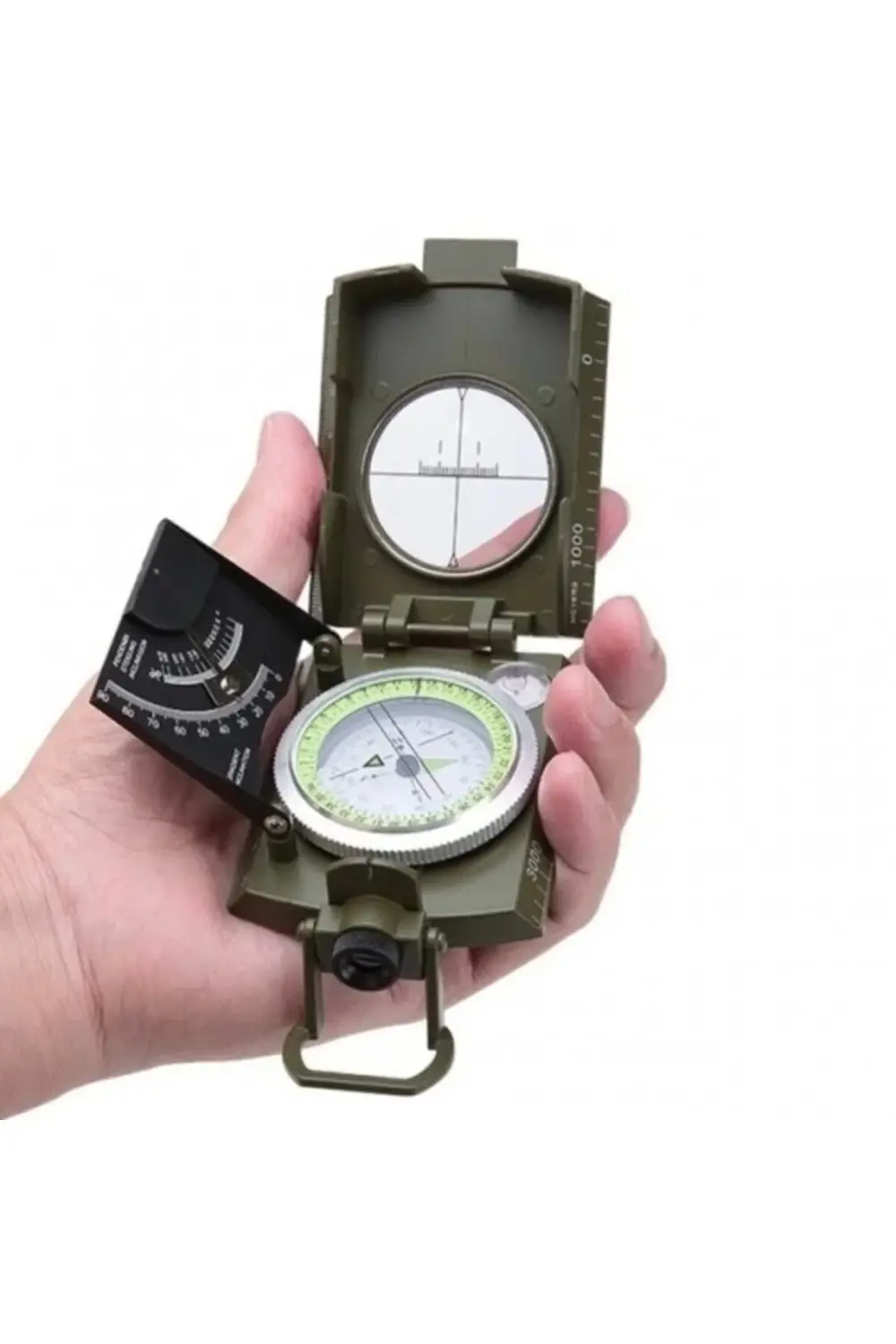 Prizmatik Suya Dayanıklı Işıltılı Pusula Ile Kılıfı Askeri Ordu K