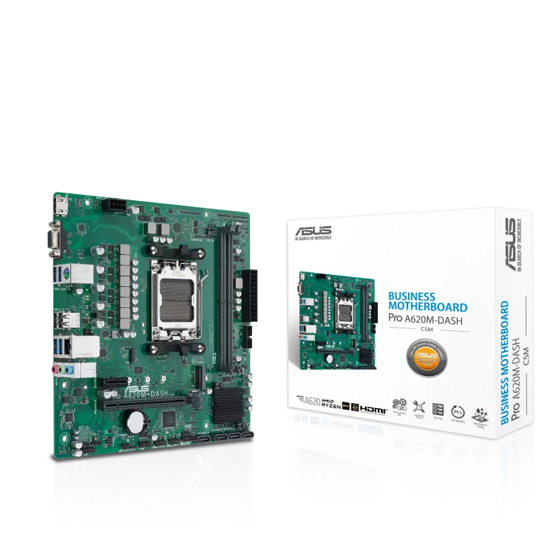 Asus Pro A620m-Dash-Csm Amd A620 Am5 Ddr5 6400 Hdmi Vga M2 Usb3.2 Matx