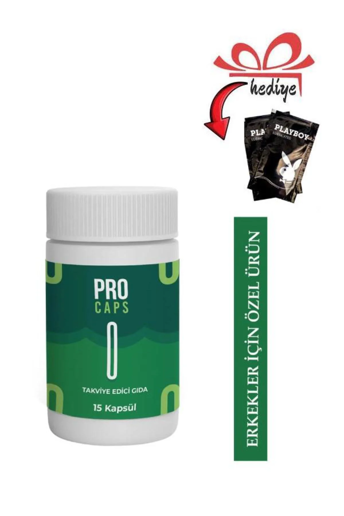 PRO CAPS Erkek Destekleyici Kapsül 15'li + Kayganlaştırıcı Jel Fiyatı, Yorumları ve Özellikleri