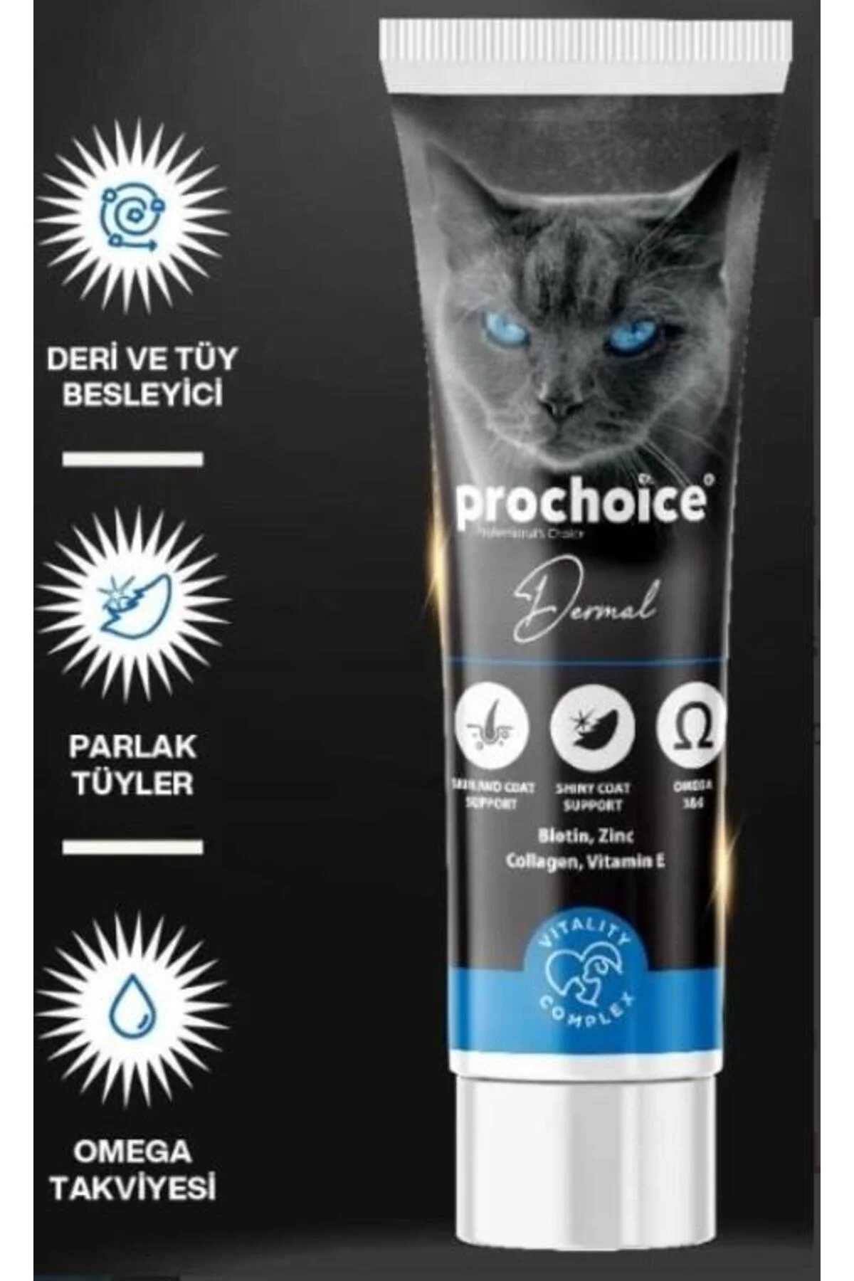 Pro Choice Dermal Deri ve Tüy Sağlığı İçin Biotinli Kedi Pastesi 100 Ml Pro Choice Dermal Deri ve Tüy Sağlığı İçin Biotinli Kedi Pastesi 100 Ml