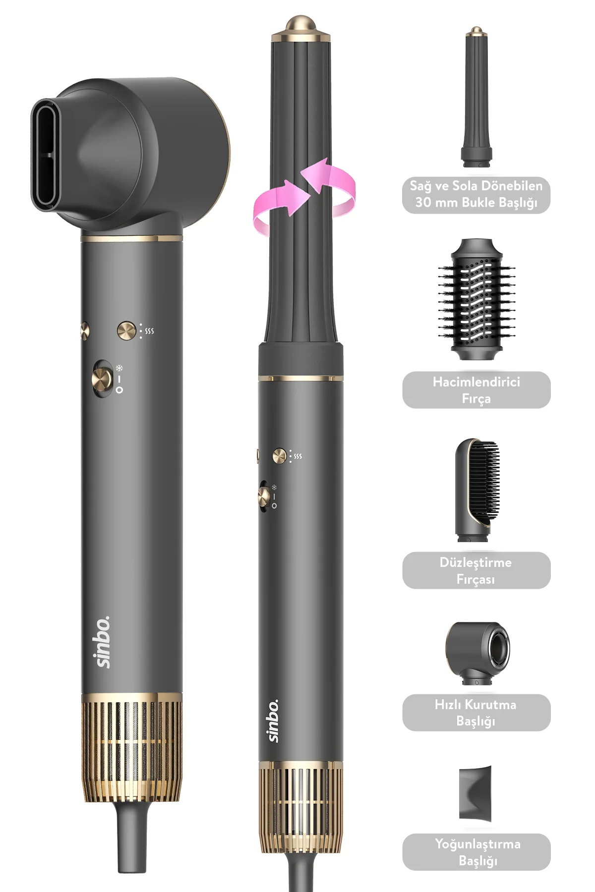 Pro Compact Uzun Multi-Styler Hava Üfleme 5in1 Bldc  Saç Şekillen