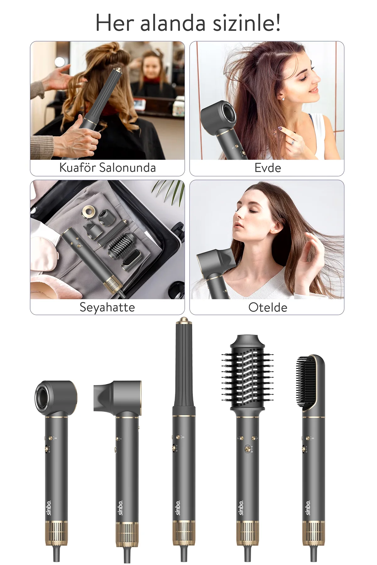 Pro Compact Uzun Multi-Styler Hava Üfleme 5in1 Bldc  Saç Şekillen
